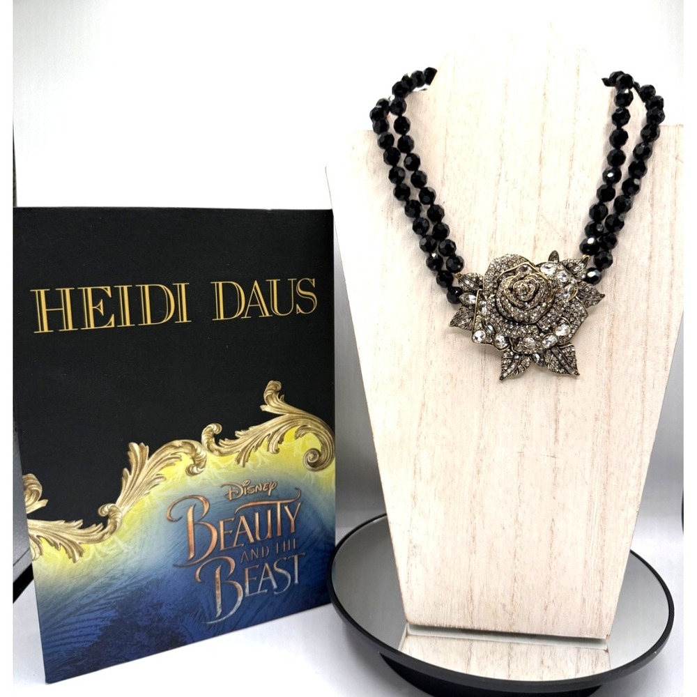 Rose Heidi Daus Pearl Necklace Enchanted Beauty and The Beast JET BLACK CLEAR